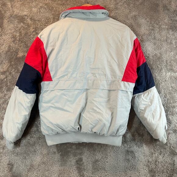 Vintage Puffer Coat Bomber Ski Jacket Alpine Designs Nylon Goose Down Men's S - Picture 2 of 11
